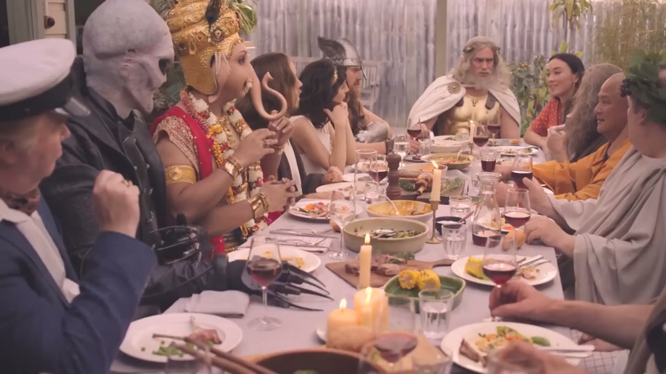 Gods (You Never Lamb Alone) (2017), scene 7 at 01:45: Zeus asks the hostess about her religion. She states she has no religion, which she notes is the fastest-growing demographic in Australia according to census data.